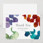 Carte De Remerciements Remerciements Floraux Eucalyptus de Bois (Devant / Derrière)