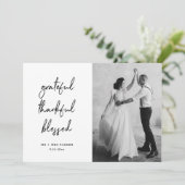 Carte De Remerciements Remerciements Heureux Bénis | Script et photo (Debout devant)