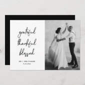 Carte De Remerciements Remerciements Heureux Bénis | Script et photo (Devant / Derrière)