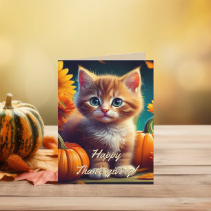 Carte De Remerciements Remerciements personnalisés de Thanksgiving Chat
