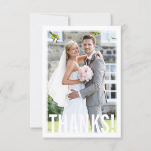 Carte De Remerciements REMERCIEMENTS PHOTO mariage simple typographie mod