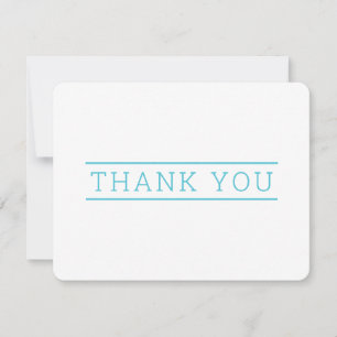 Carte De Remerciements REMERCIEMENTS PHOTO simple type moderne bleu turqu