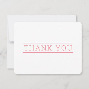 Carte De Remerciements REMERCIEMENTS PHOTO simple type moderne rose corai