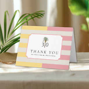 Carte De Remerciements Remerciements pour 30e anniversaire Tropical Strip