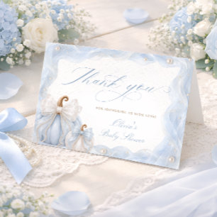 Carte De Remerciements Remerciements pour Baby Shower Bébé Bleu Citrouill