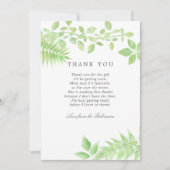Carte De Remerciements Remerciements pour Baby Shower de greenery à l'aqu (Devant)