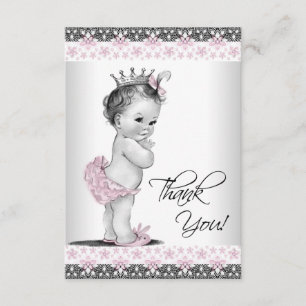 Carte De Remerciements Remerciements pour Baby Shower de Princesse Vintag