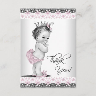Carte De Remerciements Remerciements pour Baby Shower de Princesse Vintag