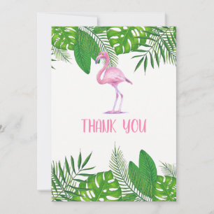 Carte De Remerciements Remerciements pour Baby Shower Flamingo Tropical A