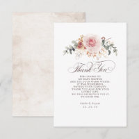 Remerciements pour Baby Shower Fleurs Teintes Terr