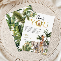 Remerciements pour Baby Shower Jungle Safari