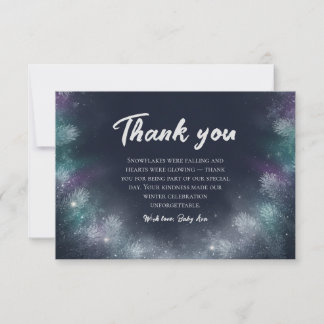 Carte De Remerciements Remerciements pour Baby Shower Midnight Navy Winte