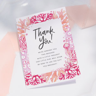 Carte De Remerciements Remerciements pour Baby Shower Nautilus Corail Ros