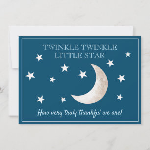 Carte De Remerciements Remerciements pour Baby Shower Navy Blue Stars Moo