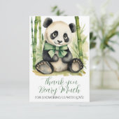 Carte De Remerciements Remerciements pour Baby Shower Ourson Panda Bébé (Debout devant)