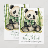 Carte De Remerciements Remerciements pour Baby Shower Ourson Panda Bébé (Devant / Derrière)