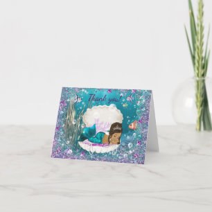 Carte De Remerciements Remerciements pour Baby Shower Sirène Ethnique