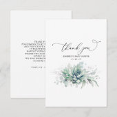 Carte De Remerciements Remerciements pour Baby Shower Succulents Vert arg (Devant / Derrière)