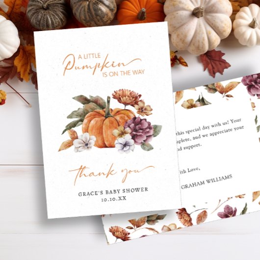 Carte De Remerciements Remerciements pour Baby Shower sur le thème de la
