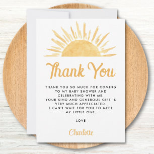 Carte De Remerciements Remerciements pour Baby Shower sur le thème du Sol