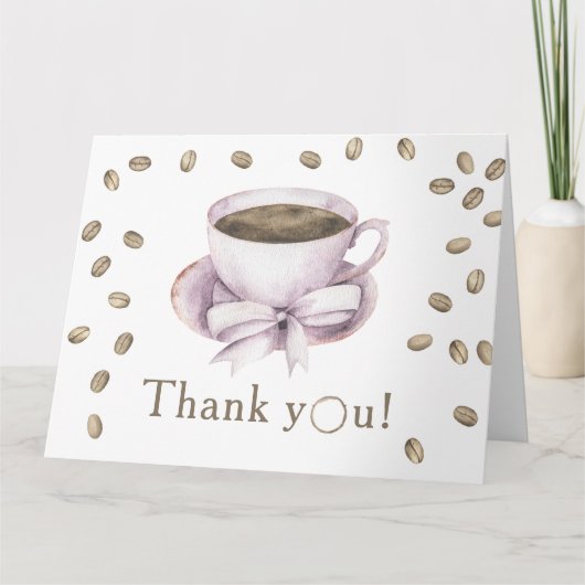 Carte De Remerciements Remerciements pour la baby shower autour du café e (Devant)