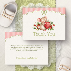 Carte De Remerciements Remerciements pour la Baby Shower aux Fraises Douc