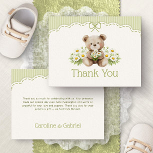 Carte De Remerciements Remerciements pour la Baby Shower de Petite Ourse