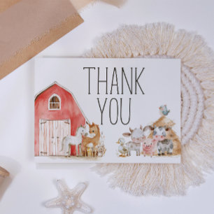 Carte De Remerciements Remerciements pour la Baby Shower des Animaux de l