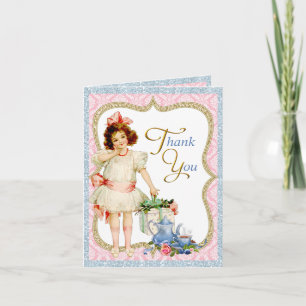 Carte De Remerciements Remerciements pour la fête à thé des filles