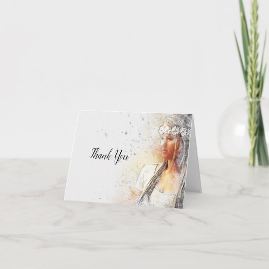 Carte De Remerciements Remerciements pour la fête de mariage avec la mari (Devant)