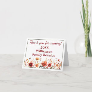 Carte De Remerciements Remerciements pour la Réunion de Famille Fleurs Sa