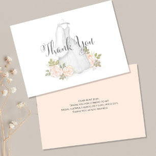 Carte De Remerciements Remerciements pour la robe de mariée pour la fête