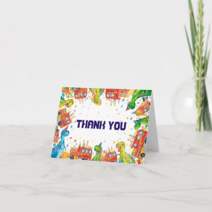 Carte De Remerciements Remerciements pour l'anniversaire du garçon aux di