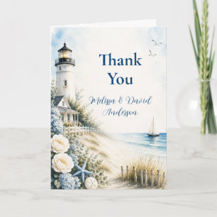 Carte De Remerciements Remerciements pour l'anniversaire du phare côtier