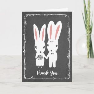 Carte De Remerciements Remerciements pour le mariage de lapins