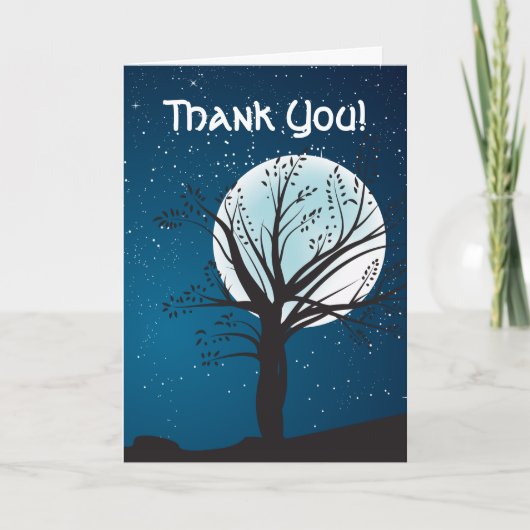 Carte De Remerciements Remerciements pour le mariage sous la pleine lune (Devant)