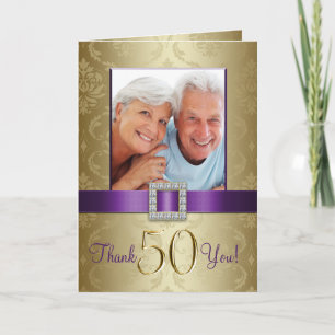 Carte De Remerciements Remerciements pour les 50 ans de mariage - Or Pour