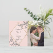 Carte De Remerciements Remerciements pour les photos de mariage | Fleurs (Debout devant)