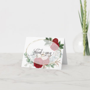 Carte De Remerciements Remerciements pour mariage   Bouquet Red Peony vib