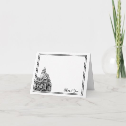 Carte De Remerciements Remerciements pour mariage de destination à Philad (Devant)