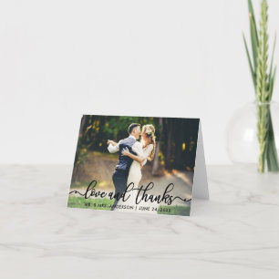 Carte De Remerciements Remerciements pour mariage   Photo Love and Thanks