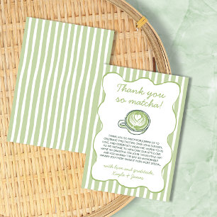 Carte De Remerciements Remerciements pour un Baby Shower au Thé Vert Matc