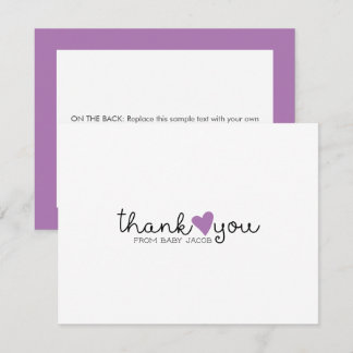 Carte De Remerciements Remerciements pour une Baby Shower au thème de Pur