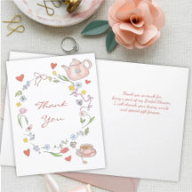 Remerciements pour une Baby Shower autour du Thé F