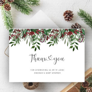 Carte De Remerciements Remerciements pour une baby shower Evergreen