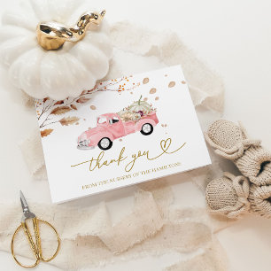 Carte De Remerciements Remerciements pour une Baby Shower Fille Vintage C