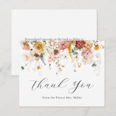 Carte De Remerciements Remerciements pour une Baby Shower Floral Vintage (Devant / Derrière)