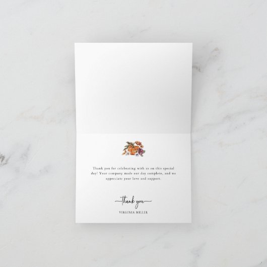 Carte De Remerciements Remerciements pour une garden-party automnale (Intérieur)