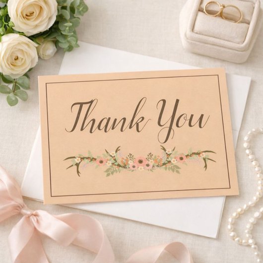 Carte De Remerciements Remerciements rustiques élégants