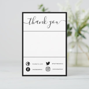 Carte De Remerciements Remerciements sociaux écrits à la main insérer la